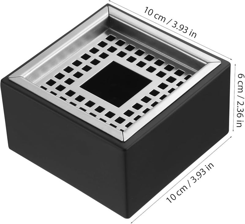 مطفأة سجائر كبيرة مربعة من الفولاذ المقاوم للصدأ مضادة للرياح للاستخدام المنزلي على طاولات داخلية - Image 2